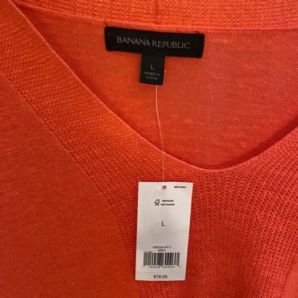 Orange light long sleeve Banana Republic sweater size L​ - Picture 3 of 5